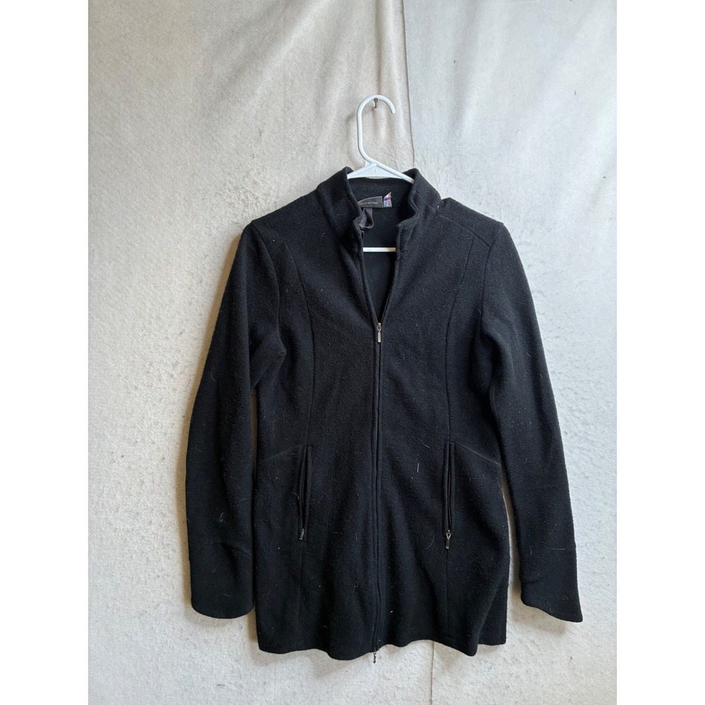 Ibex The Art of Wool Womens Small Black Merino Wool Blend Full Zip Jacket USA